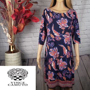 VINCE CAMUTO BLUE FLORAL PRINT DRESS SIZE 12